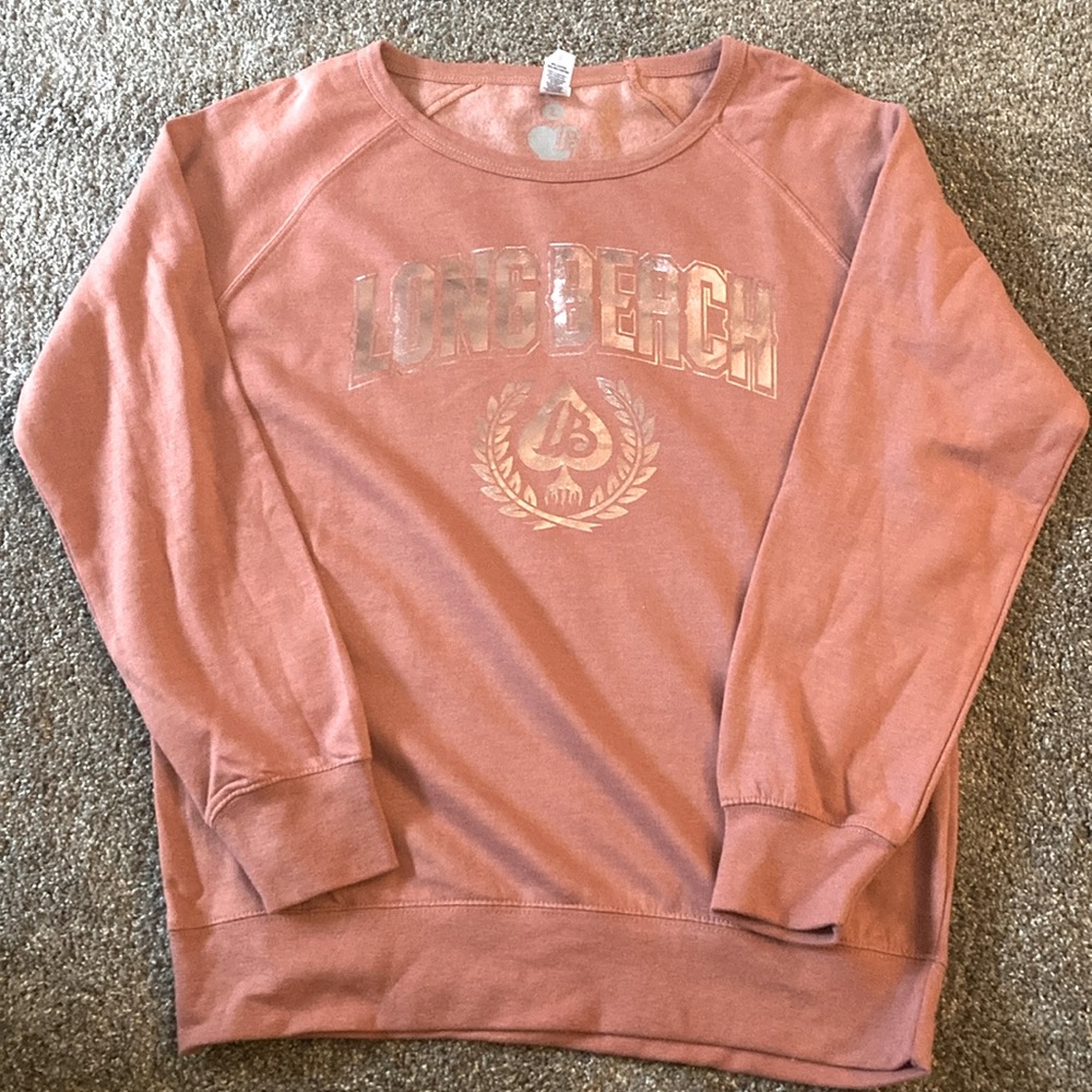 NWT, Long Beach sweatshirt sz large- rose gold